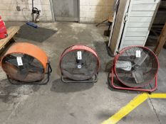 {LOT} (3) Assorted Shop Fans - Maxx Air, Commercial Electric & Vie Air
