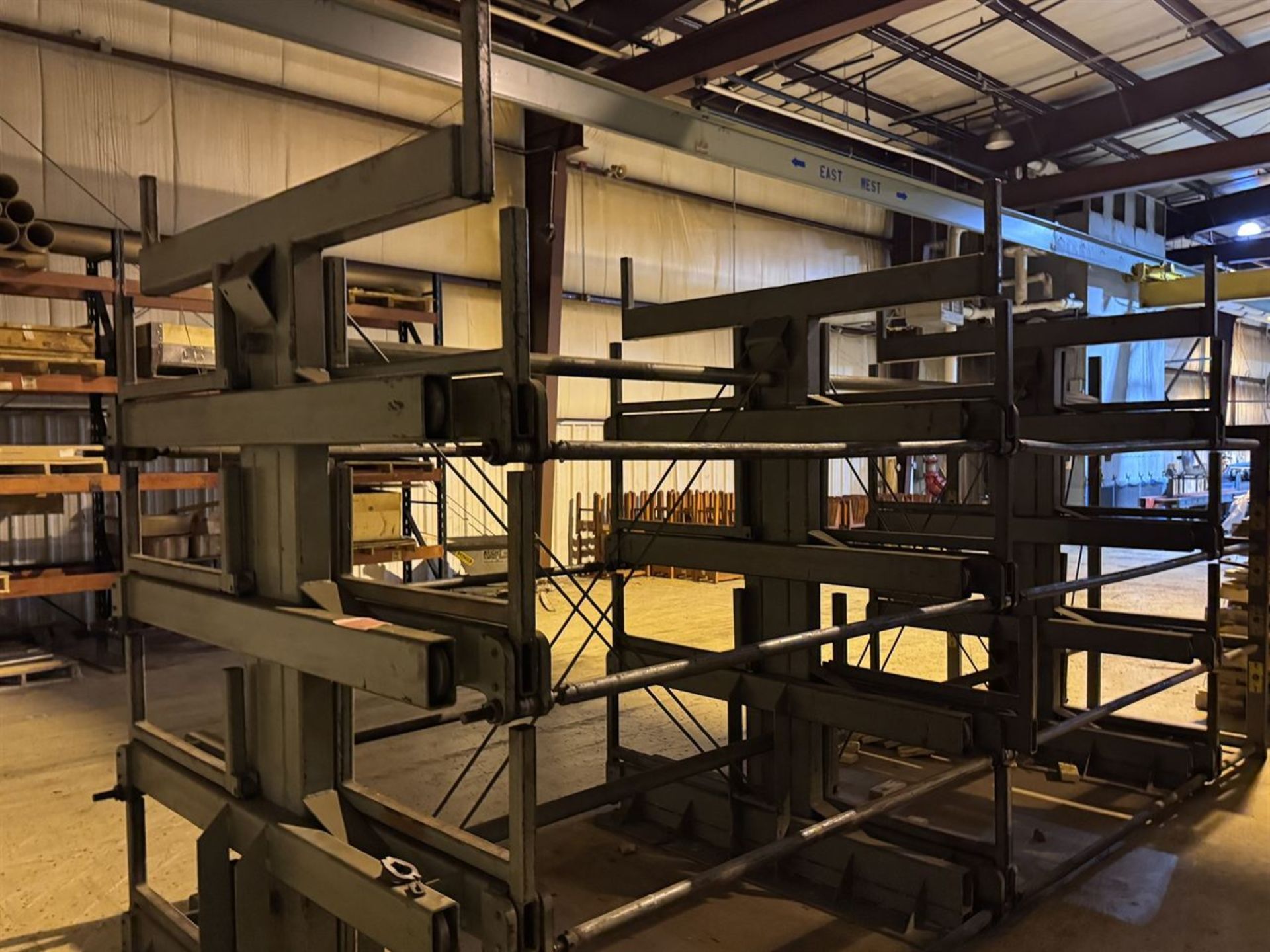 STEEL STORAGE SYSTEM 4T-3G-30X12R-20' Retractable Arm Stock Rack, s/n 3060