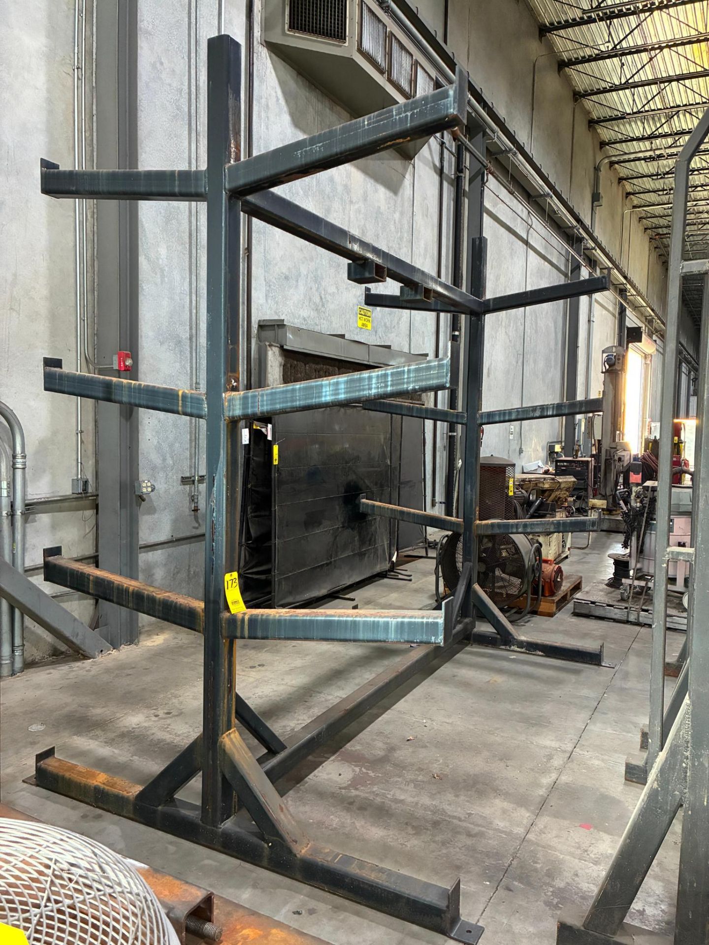 STEEL FABRICATED CANTILEVER PIPE RACK, double sided, approx. 11' x 10 1 ...