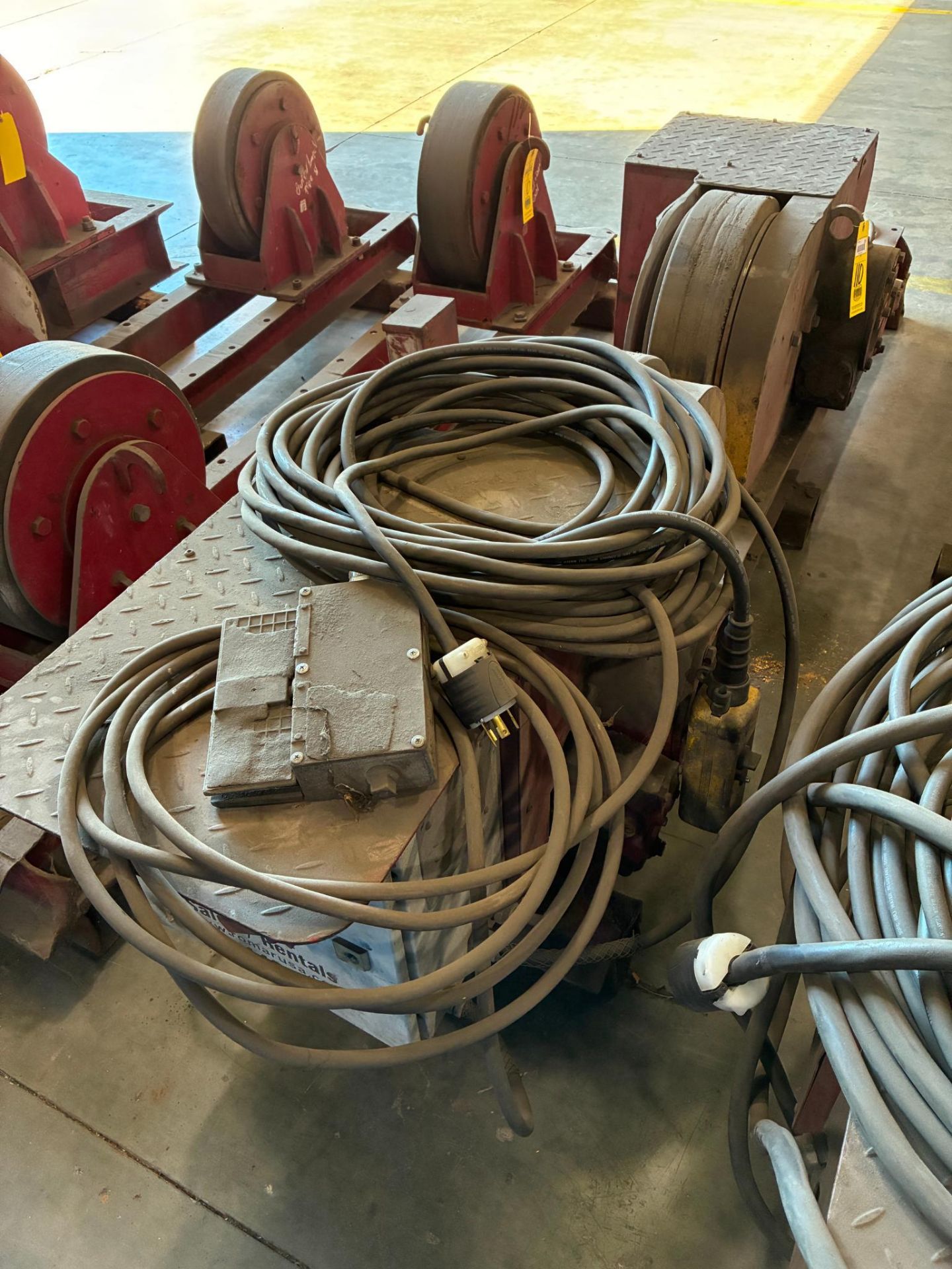 TANK TURNING ROLL SETS, ROMAR, approx. 20 T. cap., w/ (2) drivers & (2 ...