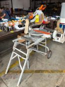 SLIDING COMPOUND MITER SAW, w/ Exactline Ridgid Mdl. MS1290LZ, on rolling stand