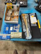 LOT OF QUALITY CONTROL INSTRUMENTS: radius gauge sets, Go-No-Go gauges & Asimeto 12" digital vernier