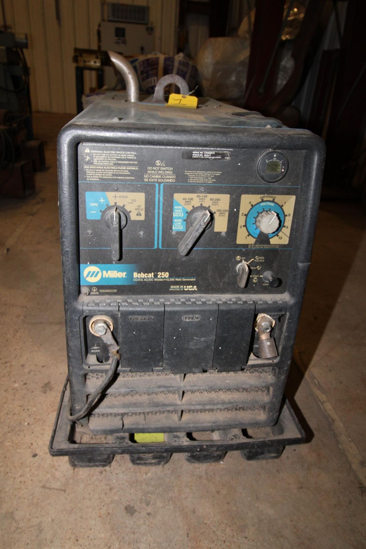 AC/DC ENGINE DRIVEN WELDER, MILLER BOBCAT 250, STOCK 907211, Mfg. 2007 ...