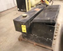 LUND STEEL BLACK TOOLBOX COMBO TRANSFER TANK, MDL. 76510, 100 gal. cap., 48"W. x 36" dp. x 27" tall