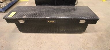 TOOL BOX, UWS MDL. TBSD-72-A-LP-BLK, Gloss Black Aluminum 72" Deep Angled Crossover Truck Tool Box w