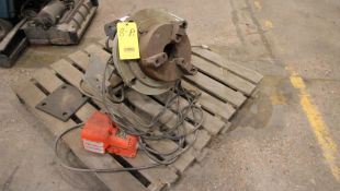 INDEXING HEAD, 18" FACE PLATE, w/ 10" dia. 3-jaw chuck