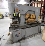 HYDRAULIC IRON WORKER, US INDUSTRIAL MDL. USHI-125TDO, 125 T. dual operation, 24" punch throat, S/N