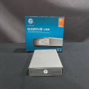 GDRIVE, G1, USB, COMPACT, 6,000 GB, HIGH PERFORMANCE STORAGE HARDRIVE, S/N V8H2NMJR (TAG 33)