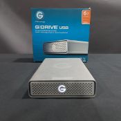 GDRIVE, G1, USB, COMPACT, 6,000 GB, HIGH PERFORMANCE STORAGE HARDRIVE, S/N V8HJGEVR (TAG 30)