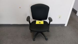BLACK, FABRIC, OFFICE CHAIR ON CASTERS