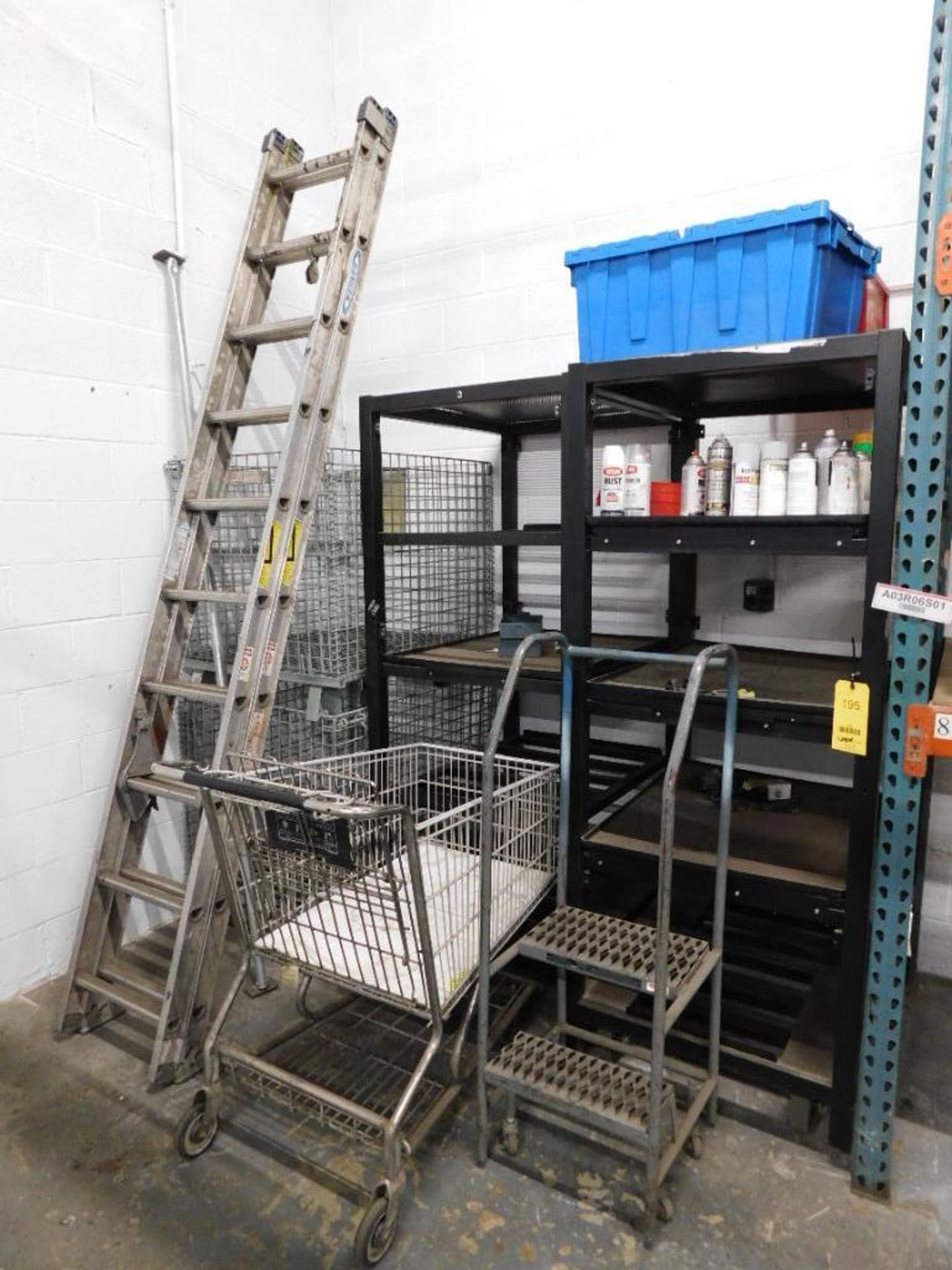 LOT: Werner 20' Aluminum Extension Ladder, (2) Rolling Collapsable ...