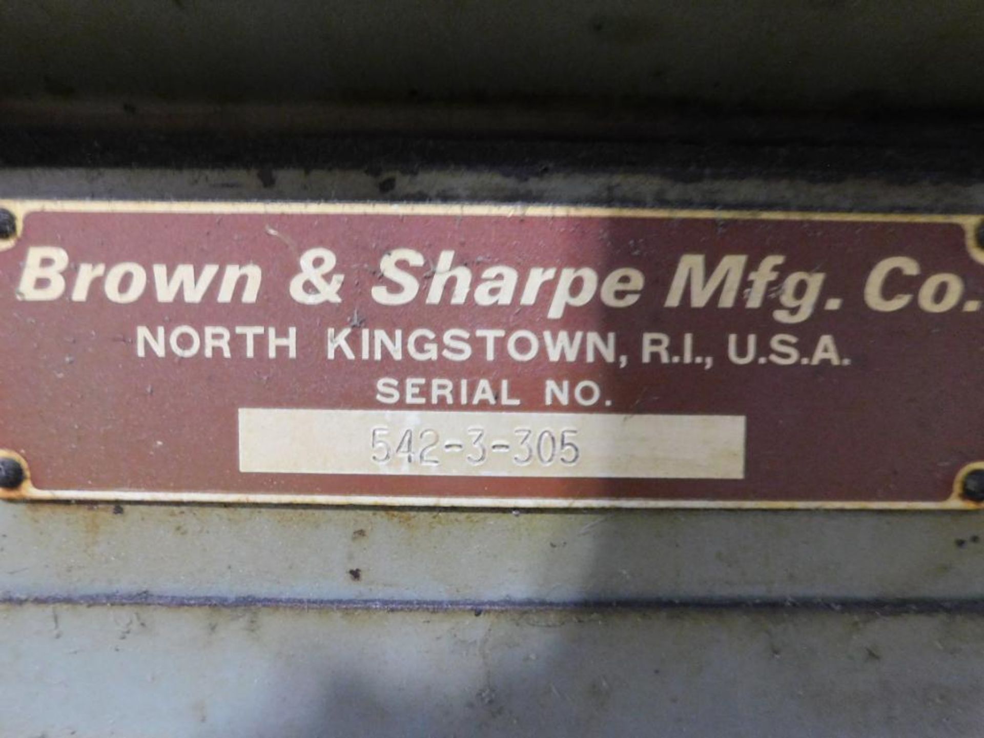Brown & Sharpe Single Spindle Machine, S/N 542-3-305