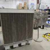 LOT: Globel Industrial 44" Portable Evaporative Cooler, 24" Electric Pedestal Fan