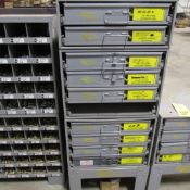 LOT: (2) Kimball Midwest 4-Drawer Hardware Cabinets, (1) 2-Drawer Hardware Cabinet w/Contents & Stan