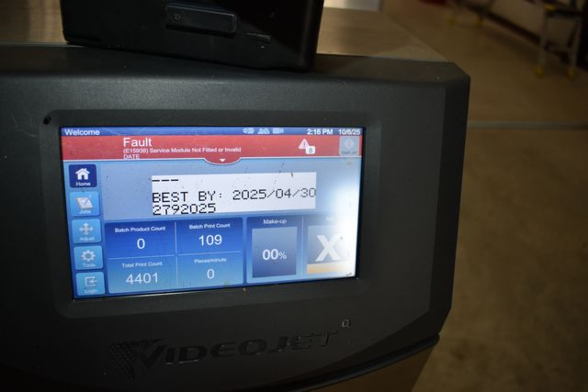 VIDEOJET PRINTER MDL 1280 INK JET CODING MACHINE WITH 20" X 20" TABLE ...
