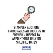 STAMPLER AUCTIONS ENCOURAGES ALL BIDDERS TO PREVIEW / INSPECT BY APPOINTMENT ONLY ON SPECIFIED DATES