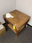 CARVED WOOD END TABLE