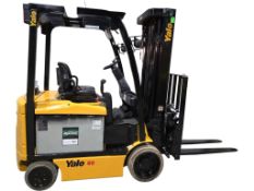 2019 Yale 6,000lbs Capacity Electric Forklift 48V sideshift positioner 3-STAGE with Non marking