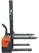 2018 Mobile Stacker Pump Truck Cart 2,200lbs with ONLY 9.9 hrs - 24v 79" lift height 45" forks