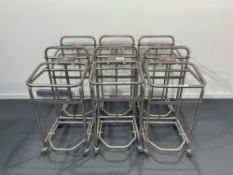 Set of 6 Pedal Bin Trolley Carts, Racking, and Shelving, SN: NA