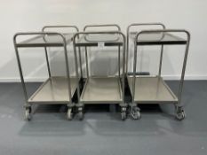 Abovo Set of 3 Trolley ( 2 shelves ; 800 x 500 x 960mm ) Carts, Racking, and Shelving, SN: NA