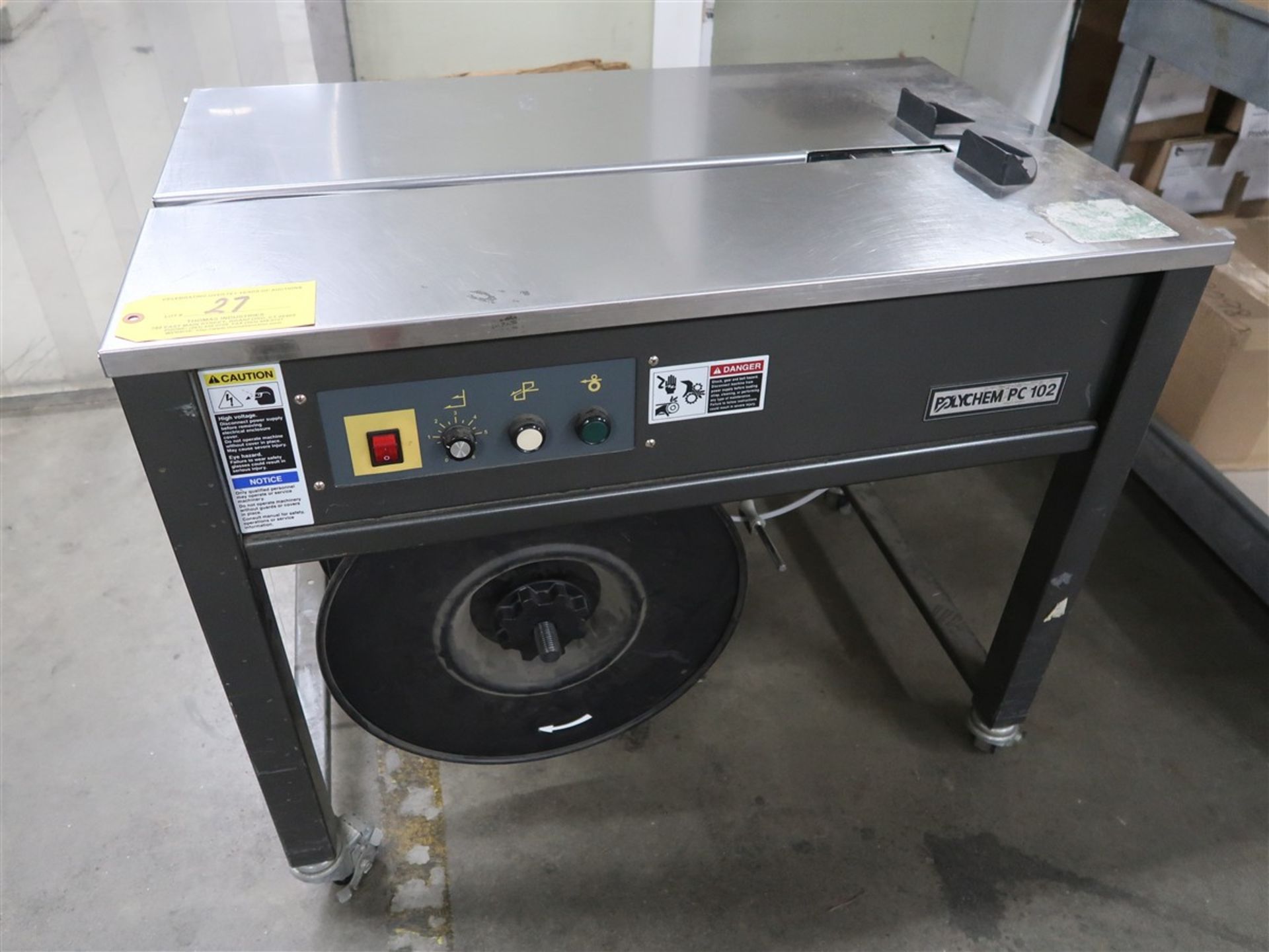 2004 Joinpack Polychem PC102 Strapping Machine Model ES-102A, S/N 104101061