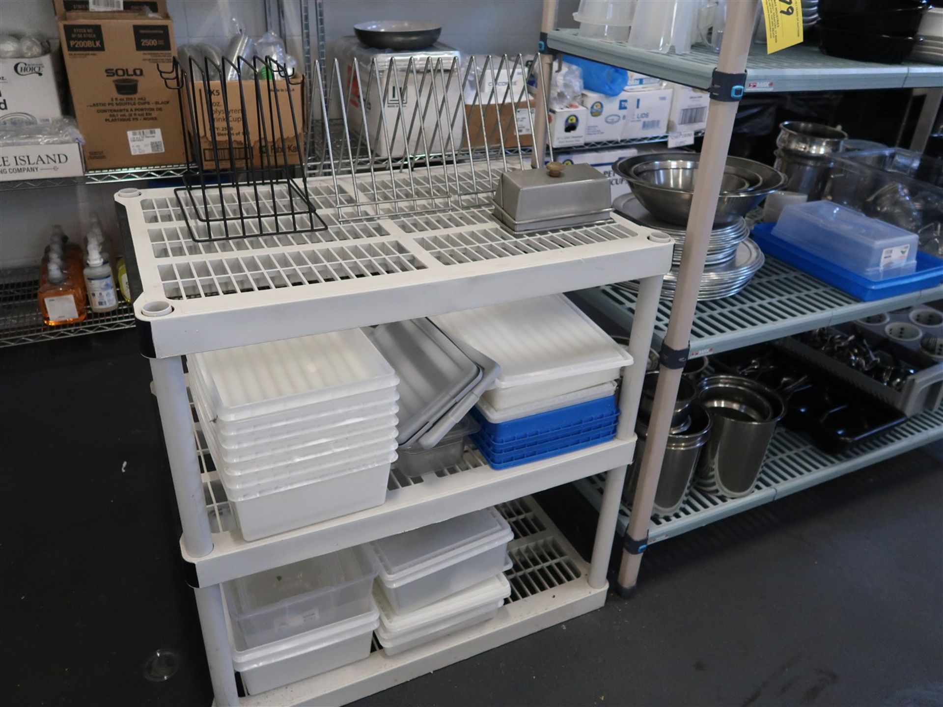 (2) Racks w/ Contents Including: Assorted Serving Trays, Dishes ...