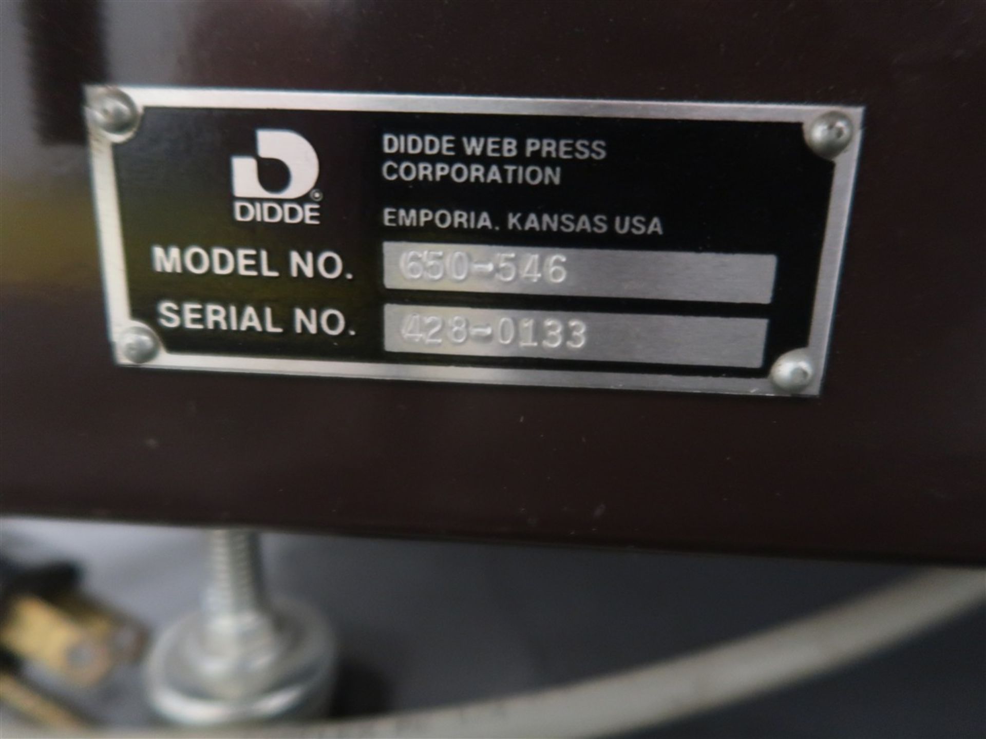 Didde Didde Model 650-546 Foil Stamper S/N 428-0133