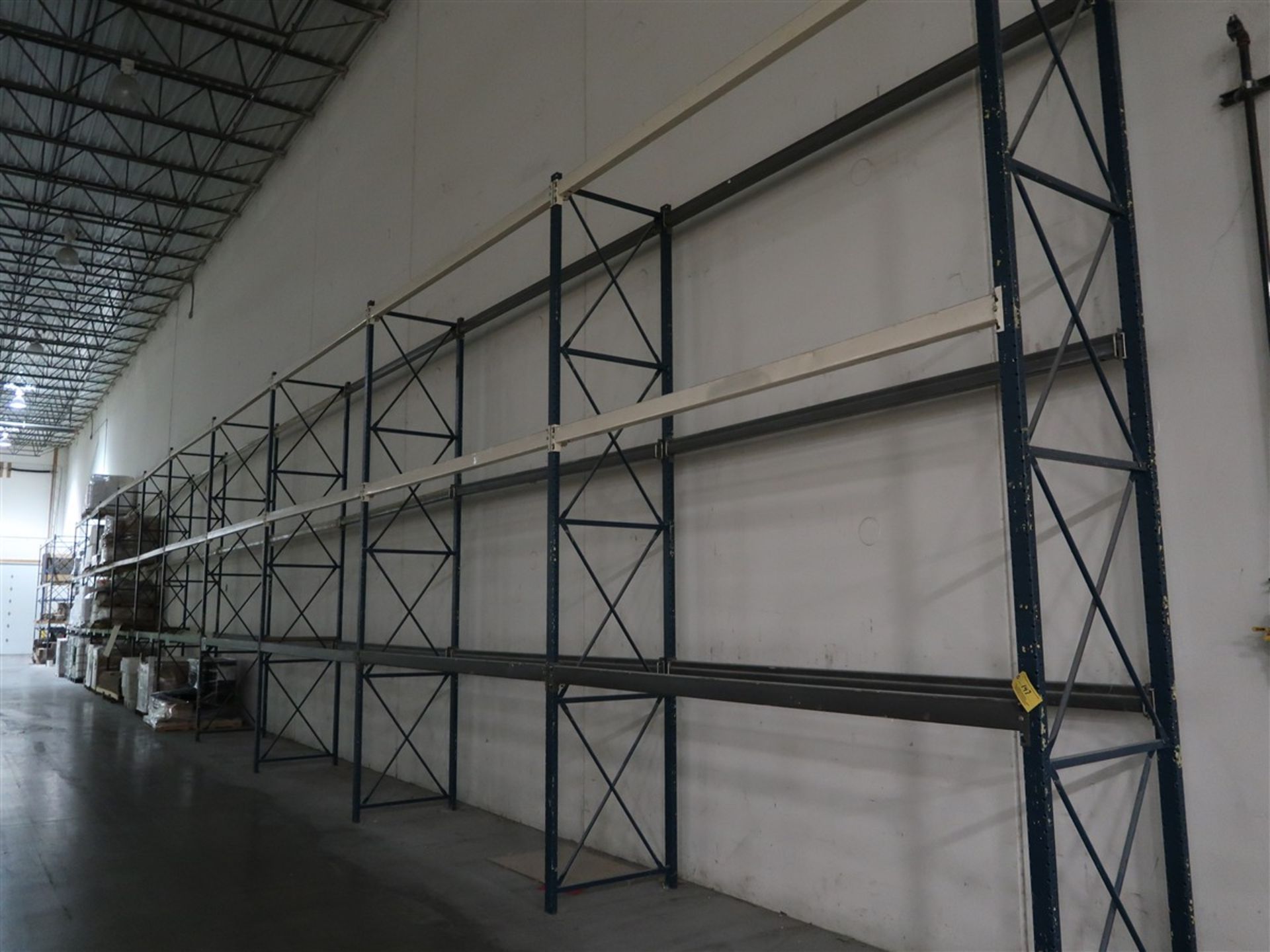 Edge Racking Pallet (12) Sections of Heavy Duty Multi-Tier, Adj, Pallet Racking w/ (14) 14. ...