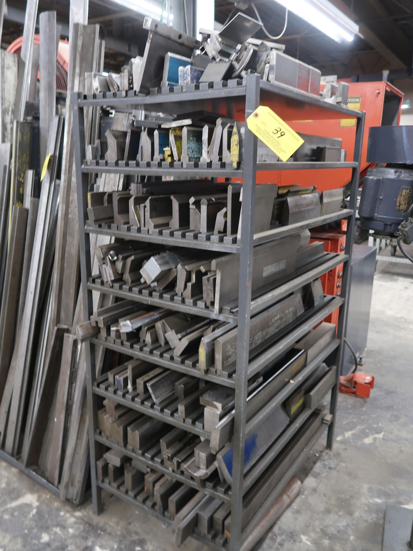Brake Ress Rack Rack w/ Contents Including: Assorted Dies for Press Brakes