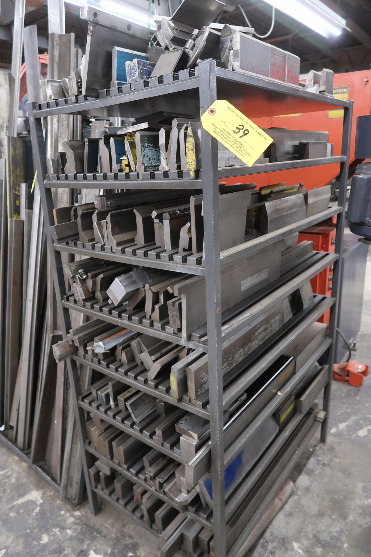 Brake Ress Rack Rack w/ Contents Including: Assorted Dies for Press Brakes