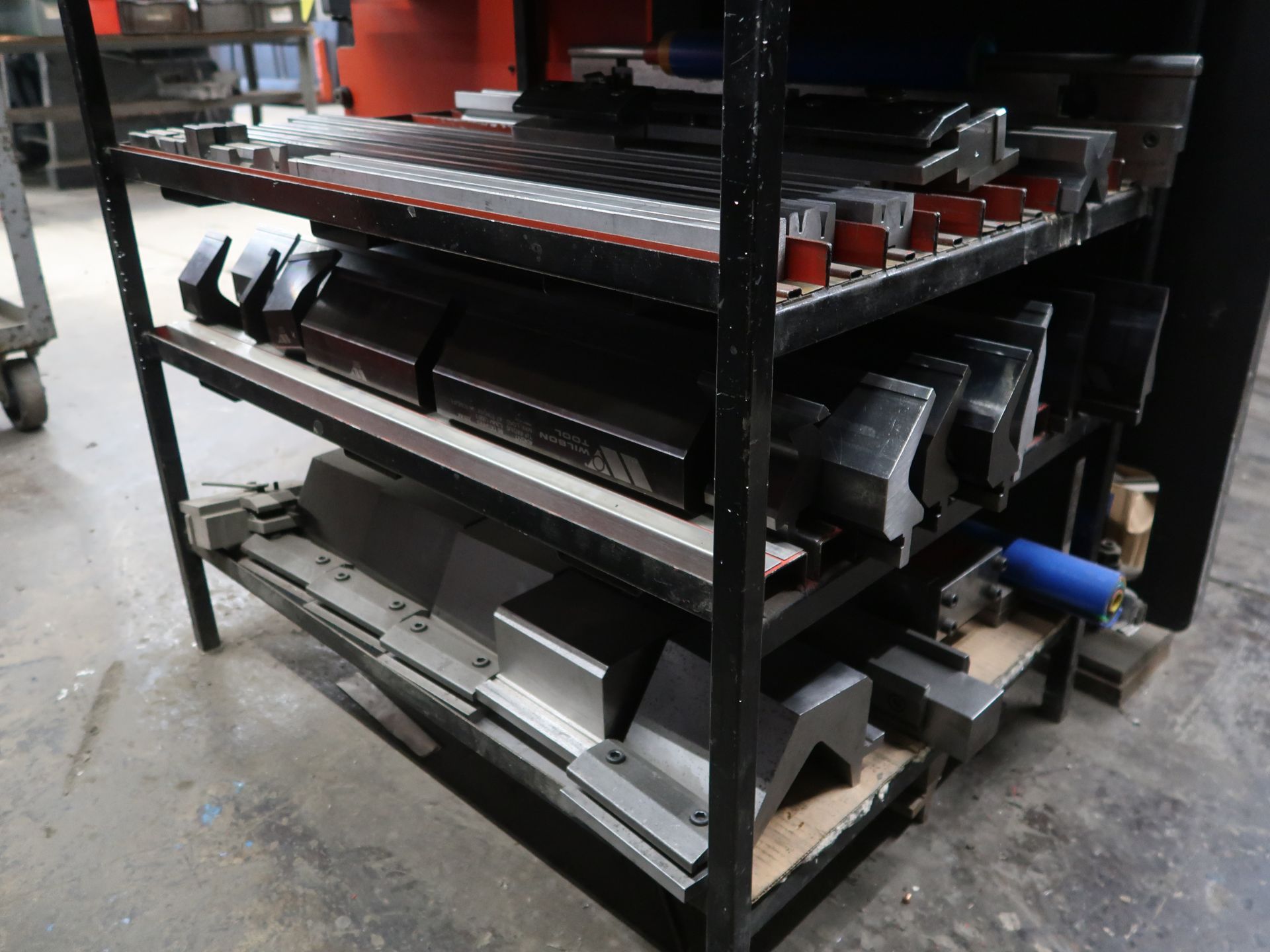 Brake Ress Rack Rack w/ Contents Including: Assorted Dies for Press Brakes