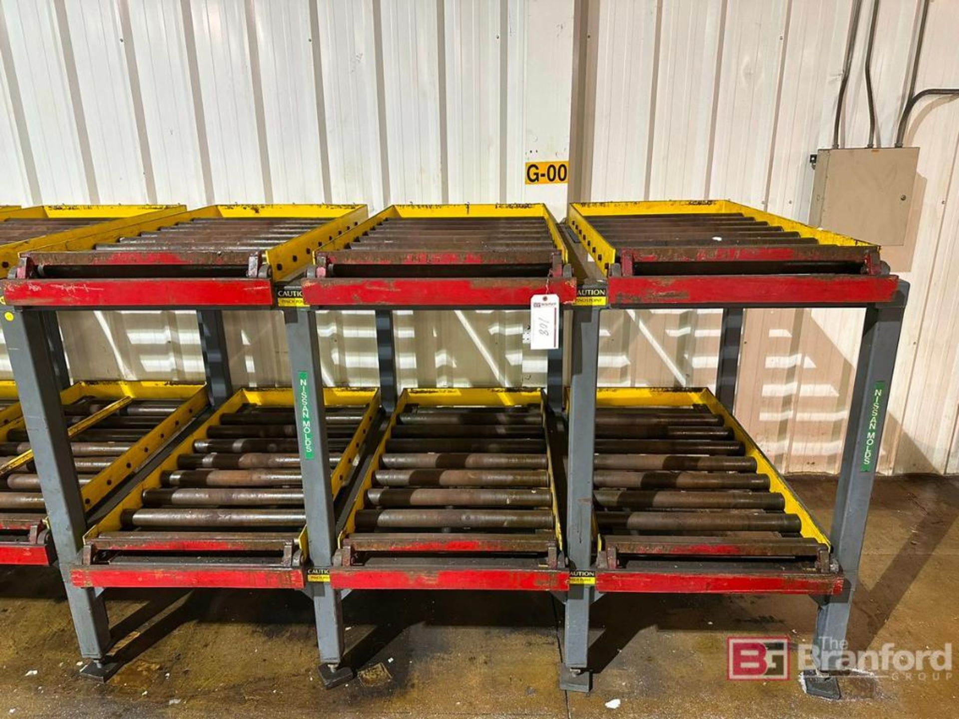 2-Tier 6-Section Mold/Die Racks with Rollers
