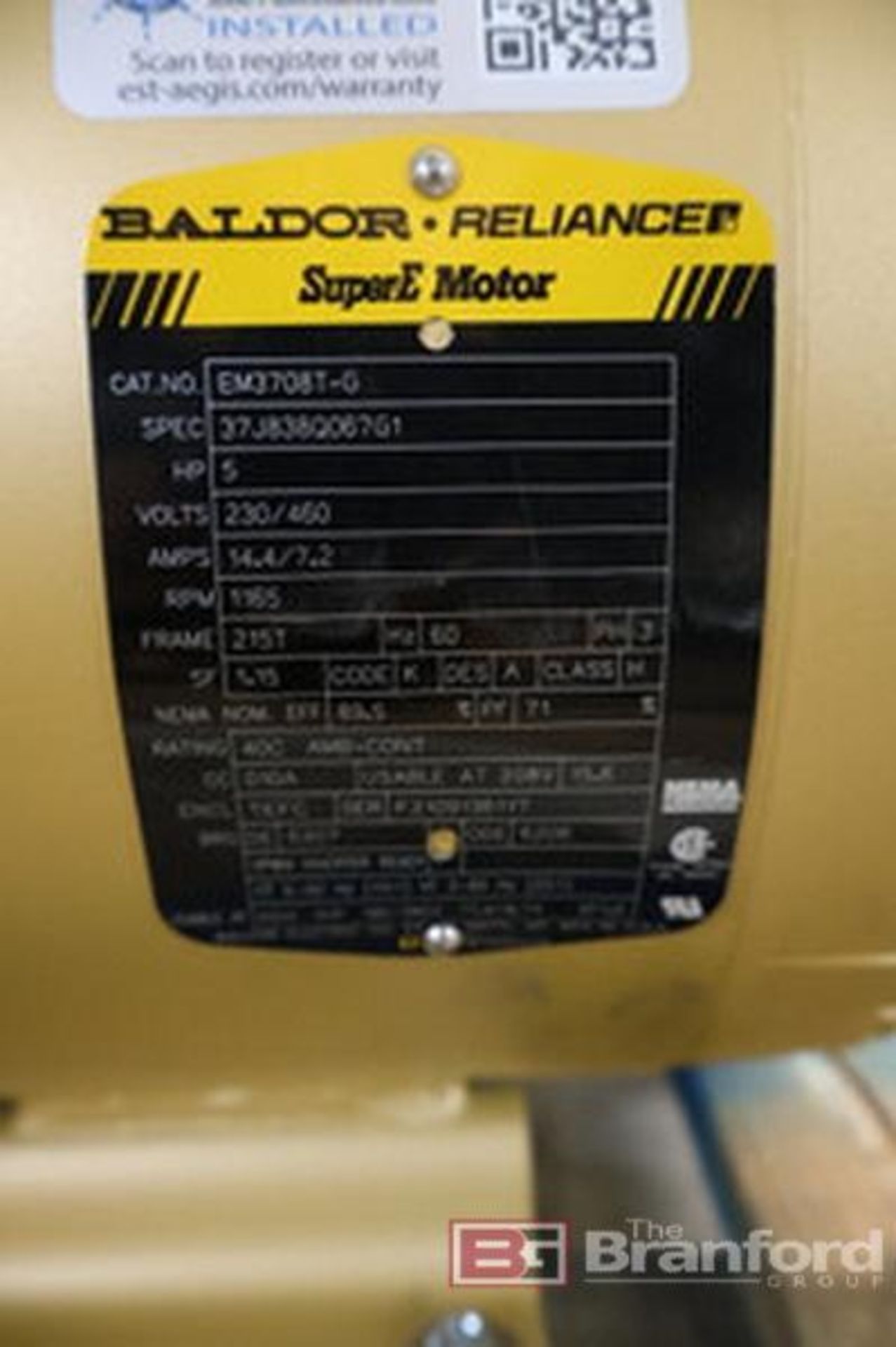 Em3708t Baldor Reliance Cat No. EM3708T-G Super-E Motor, 5-HP, Frame: 215T