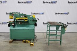 Piranha P65 65 Ton Hydraulic Iron Worker w/ Roller Conveyor