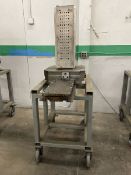 500MM Threaded Fixture Hole Square Tombstone, 10"x9"x28" w/ Cart