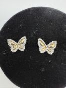 14K White & Yellow Gold Diamond 0.27cttw Butterfl 14K White & Yellow Gold Diamond 0.27cttw Butt...