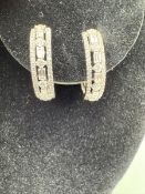 14KL White Gold 1.11 Diamond Hoop Earrings, 4.3 Gr 14KL White Gold 1.11 Diamond Hoop Earrings, 4....