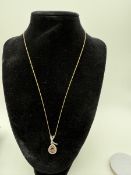 18 Yellow & White Gold Diamond .36 & Ruby Pendant 18 Yellow & White Gold Diamond .36 & Ruby Pendant