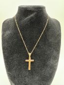 14K Yellow GoldGold Cross with 14y 18" Chain, 3.5 14K Yellow GoldGold Cross with 14y 18" Chain, 3.5
