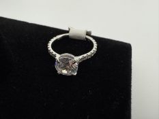 14K White Gold .51 Diamond Ring with CZ Center, 3. 14K White Gold .51 Diamond Ring with CZ Center...