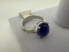 14K White Gold 6.1 Tnz .40 Diamond Ring, 6.1 Grams 14K White Gold 6.1 Tnz .40 Diamond Ring, 6.1 G...