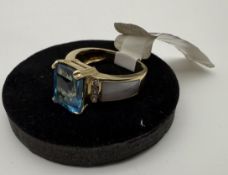 14K Yelow Gold Blue Top Diamond 0.15cttw MOP Ring, 14K Yelow Gold Blue Top Diamond 0.15cttw MOP R...