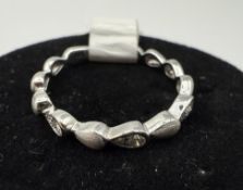 14K White Gold Diamond 0.14 Tear Drop Band Ring, 2 14K White Gold Diamond 0.14 Tear Drop Band Ring,