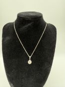 14K White Gold Diamond 1.44ct K I1 Bezel Pendant w 14K White Gold Diamond 1.44ct K I1 Bezel Pendant