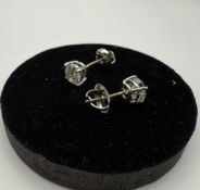 14K White Gold Round Diamond 1.00ct Promo Studs, 1 14K White Gold Round Diamond 1.00ct Promo Studs,
