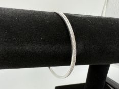 14K White Gold 3.08 Diamond Bangle, 10.2 Grams 14K White Gold 3.08 Diamond Bangle, 10.2 Grams