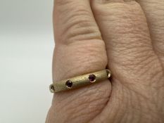 14K Yellow Gold Ruby 0.12 5-Stone Ring; 2.1 Grams 14K Yellow Gold Ruby 0.12 5-Stone Ring; 2.1 Grams