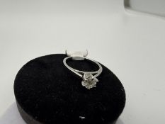 14K White Gold 0.35ct Diamond Solitaire Ring, 2.5 14K White Gold 0.35ct Diamond Solitaire Ring, 2.5