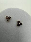 14k Yellow Gold 0.30ctw Garnet 3-Stone Earrings, 0 14k Yellow Gold 0.30ctw Garnet 3-Stone Earrings,